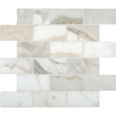 MS International Calacatta Gold 12 in. x 12 in. Polished Marble Mesh-Mounted Mosaic Tile-SMOT-CALAGOLD-2X4P 203684669