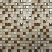 MS International Caramel Cream 12 in. x 12 in. x 8 mm Glass and Stone Mesh-Mounted Mosaic Tile (10 sq. ft. / case)-SMOT-SGLS-5/8-04 202515356
