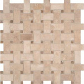 MS International Colisseum Basketweave 12 in. x 12 in. x 10 mm Honed Travertine Mesh-Mounted Mosaic Tile (10 sq. ft. / case)-DUR-BWH 203071299