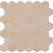 MS International Colisseum Hexagon 12 in. x 12 in. x 10 mm Honed and Filled Travertine Mesh-Mounted Mosaic Tile (10 sq. ft. / case)-DUR-2HEXH 205864783