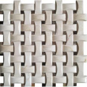 MS International Crema Arched Basketweave 12 in. x 12 in. x 10 mm Polished Marble Mesh-Mounted Mosaic Tile (10 sq. ft. / case)-ARCH-CREM-BWP 205308204