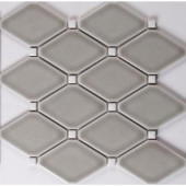MS International Dove Gray 12.28 in. x 12.8 in. x 8 mm Glazed Ceramic Mesh-Mounted Mosaic Tile (10.9 sq. ft. / case)-PT-DG-DIAMOND 206551714