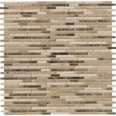 MS International Emperador Blend Bamboo 12 in. x 12 in. Brown Marble Mesh-Mounted Mosaic Tile-SMOT-EMPBB-BMP10MM 202814261