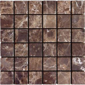 MS International Emperador Dark 12 in. x 12 in. x 10 mm Tumbled Marble Mesh-Mounted Mosaic Tile (10 sq. ft. / case)-SMOT-EMP-2X2-T 202508321