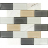 MS International Glacier Peak Subway 12 in. x 12 in. x 8 mm Glass and Stone Mesh-Mounted Mosaic Tile-SMOT-SGLST-GP8M 202919862