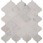 MS International Greecian White Arabesque 12 in. x 12 in. x 10 mm Polished Marble Mesh-Mounted Mosaic Floor and Wall Tile (10sq.ft./case)-GRE-AREBESQ 205762446