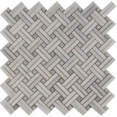 MS International Greecian White Basketweave 12 in. x 12 in. x 10 mm Polished Marble Mesh-Mounted Mosaic Tile (10 sq. ft. / case)-SMOT-GRE-BW2P 206744769
