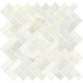 MS International Greecian White Herringbone Pattern 12 in. x 12 in. x 10 mm Polished Marble Mesh-Mounted Mosaic Tile (10 sq. ft. / case)-SMOT-GRE-HBP 206279726