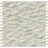 MS International Greecian White Splitface 12 in. x 12 in. Marble Mesh-Mounted Mosaic Wall Tile-GRE-SFIL10MM 204265392