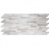 MS International Greecian White Veneer 8 in. x 18 in. x 10 mm Tumbled Marble Mesh-Mounted Mosaic Tile (10 sq. ft. / case)-VNR-GRE-T 206083750