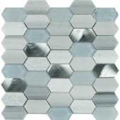 MS International Harlow Picket 12 in. x 12 in. x 8 mm Glass Metal Stone Mesh-Mounted Mosaic Tile (9.90 sq. ft. / case)-SGLSMT-HARPK8MM 300051511