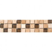 MS International Mixed 3 in. x 12 in. x 8 mm Glass Stone Mesh-Mounted Border Tile-THDW1-BOR-COR3 100664354