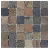 MS International Mixed Color 12 in. x 12 in. x 10 mm Tumbled Slate Mesh-Mounted Mosaic Tile-THDW3-SH-MC2X2T 100664344