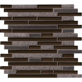 MS International Niagra Interlocking 12 in. x 12 in. x 8 mm Glass, Metal and Stone Mesh-Mounted Mosaic Tile (10 sq. ft. / case)-SGLSMTIL-NG8MM 205864789