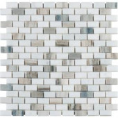 MS International Palisandro Mini Brick 12 in. x 12 in. x 10 mm Polished Marble Mesh-Mounted Mosaic Tile (10 sq. ft. / case)-PALI-MB10MM 300051508