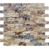 MS International Scabas 12 in. x 12 in. x 8 mm Splitface Travertine Mesh-Mounted Mosaic Wall Tile (5 sq. ft. / case)-SMOT-SCAB-1X2SF 205762427