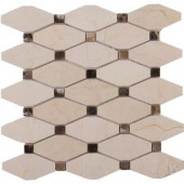 MS International Valencia Blend Elongated Octagon 12 in. x 12 in. x 10 mm Polished Marble Mesh-Mounted Mosaic Tile (10 sq. ft. / case)-VALBLND-OCTEL 206635972