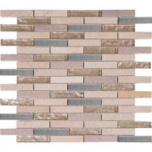 MS International Vienna Blend 12 in. x 12 in. x 8 mm Glass Metal Stone Mesh-Mounted Mosaic Tile-SGLSMT-VB8MM 204688457