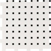 MS International White and Black Basketweave 12 in. x 12 in. x 6 mm Porcelain Mesh-Mounted Mosaic Tile (18.8 sq. ft. / case)-NWHIBASWEA 300229788
