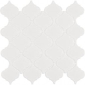 MS International White Glossy Arabesque 11 in. x 11 in. x 6 mm Porcelain Mesh-Mounted Mosaic Tile (16.6 sq. ft. / case)-NWHIARAG 300229765