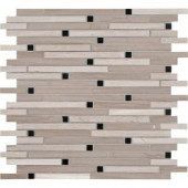 MS International White Oak Interlocking 12 in. x 12 in. x 10 mm Honed Marble Mesh-Mounted Mosaic Tile (10 sq. ft. / case)-STIL-WOB10MM 205864790