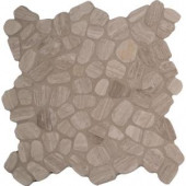 MS International White Oak River Rock 12 in. x 12 in. x 10 mm Tumbled Marble Mesh-Mounted Mosaic Tile (10 sq. ft. / case)-PEB-WHTOAK 205858980