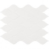 MS International White Tear Drop Glossy 11 in. x 11 in. x 6 mm Porcelain Mesh-Mounted Mosaic Tile (15.4 sq. ft. / case)-NWHITEARDROG 300229827