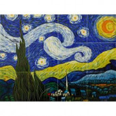 overstockArt Van Gogh, Starry Night Mural 18 in. x 24 in. Wall Tiles-TVG4076X6X12 203066648