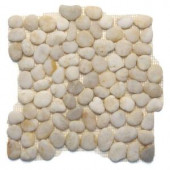 Solistone Anatolia Honed White Onyx 12 in. x 12 in. x 12.7 mm Natural Stone Pebble Mesh-Mounted Mosaic Tile (10 sq. ft. / case)-5003su 100659921