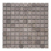 Solistone Haisa Marble Dark 12 in. x 12 in. x 6.35 mm Marble Mesh-Mounted Mosaic Tile (10 sq. ft. / case)-HGRY DP-01 100659898