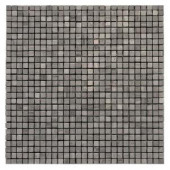 Solistone Haisa Marble Dark Micro 12 in. x 12 in. x 6.35 mm Marble Mesh-Mounted Mosaic Floor and Wall Tile (10 sq. ft. / case)-HGRY DH-03 202018560