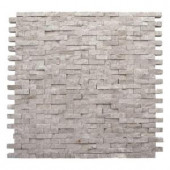 Solistone Haisa Marble Light Split Face 12 in. x 12 in. x 9.52 mm Marble Mesh-Mounted Mosaic Wall Tile (10 sq. ft. / case)-HGRY NS -01 202018551