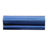 Solistone Hand-Painted Azul Blue 2 in. x 6 in. Ceramic Chair Rail Trim Wall Tile-AZUL-CR 206075263