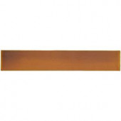Solistone Hand-Painted Tangerine Orange 1 in. x 6 in. Ceramic Pencil Liner Trim Wall Tile-TANGERINE-PL 206075222