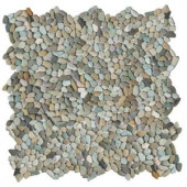 Solistone Micro Pebble Cayman Blue 12 in. x 12 in. x 6.35 mm Mesh-Mounted Mosaic Floor and Wall Tile (10 sq. ft. / case)-6026 202827285