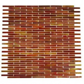 Splashback Tile 12 in. x 12 in. x 8 mm Glass Mosaic Floor and Wall Tile-MATCHSTIX FIRE 203061478