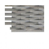 Splashback Tile 3D Reflex Athens Grey Stone Glass Tile - 3 in. x 6 in. x 8 mm Tile Sample-L2A2 STONE TILES 203288450