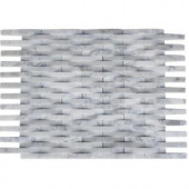Splashback Tile 3D Reflex White Carrera 9 in. x 11.5 in. x 8 mm Marble Mosaic Wall Tile-3D REFLEX WHITE CARRERA STONE TILES 203288557