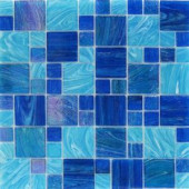Splashback Tile Aqua Blue Ocean French Pattern Glass Floor and Wall Tile - 3 in. x 6 in. Tile Sample-S1C5HDAQBLUOCNFR 206656075