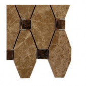 Splashback Tile Artois Hexagon Emperador Marble Mosaic Floor and Wall Tile - 3 in. x 6 in. x 8 mm Tile Sample-L3A9 203217973