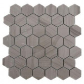 Splashback Tile Athens Grey Hexagon 12 in. x 12 in. x 8 mm Polished Marble Floor and Wall Tile-ATHENS GREY HEXAGON POLISHED MARBLE TILE 203478061