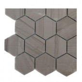 Splashback Tile Athens Grey Hexagon Polished Marble Floor and Wall Tile - 3 in. x 6 in. x 8 mm Tile Sample-L5D3 STONE TILE 203478062