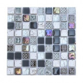 Splashback Tile Aztec Art City Slicker Grey Glass Tile - 3 in. x 6 in. x 8 mm Tile Sample-R6A11 GLASS TILES 203288445