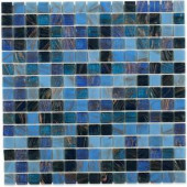 Splashback Tile Bahama Blue 13 in. x 13 in. x 4 mm Glass Mosaic Floor and Wall Tile-BAHAMA BLUE 203061400