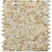 Splashback Tile Baroque Pearls Mini Brick 12 in. x 12 in. Pearl Glass Mosaic Floor and Wall Tile-BAROQUE PEARLS MINI BRICK PATTERN 203061504