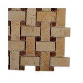 Splashback Tile Basket Braid Jerusalem Gold and Wood Onyx Stone Mosaic Floor and Wall Tile - 6 in. x 6 in. Floor and Wall Tile Sample-L3A12 STONE TILE 203478104
