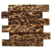Splashback Tile Bedeck Antique Gold 2 in. x 12 in. x 10 mm Stone Subway Wall Tile-BDKATQGLD 206785960