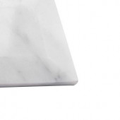 Splashback Tile Beveled White Carrara 6 in. x 3 in. x 8 mm Marble Wall Tile Sample-L3C3 MARBLE TILE 204619930