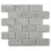 Splashback Tile Beveled White Carrera 12 in. x 12 in. x 8 mm Marble Mosaic Floor and Wall Tile-WHITECARRERA2X4BEV 204619929