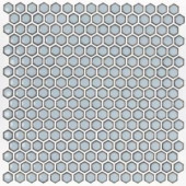 Splashback Tile Bliss Edged Hexagon Polished Gray Ceramic Mosaic Floor and Wall Tile - 3 in. x 6 in. Tile Sample-T1A4 206497023